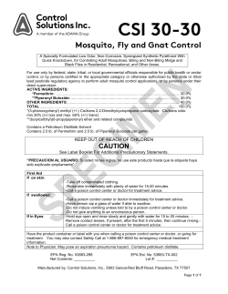 CSI 30-30 - Control Solutions Inc.