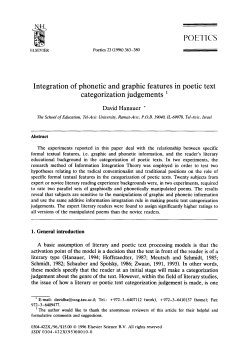 POETICS Integration of phonetic and graphic features in poetic text