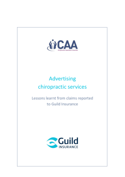 Advertising chiropractic services - Chiropractors` Association of