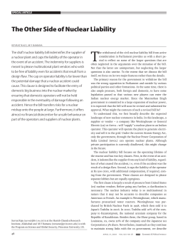 The Other Side of Nuclear Liability