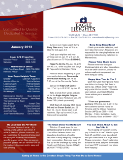 January 2013 - Eagle Heights at Dover