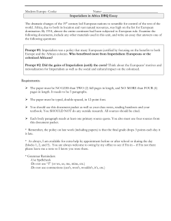 Imperialism in Africa DBQ Essay The dramatic changes of the 19th c