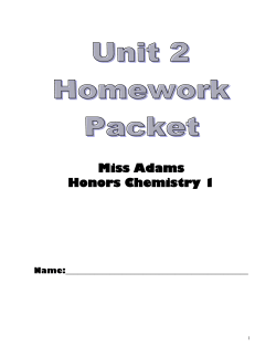 Miss Adams Honors Chemistry 1