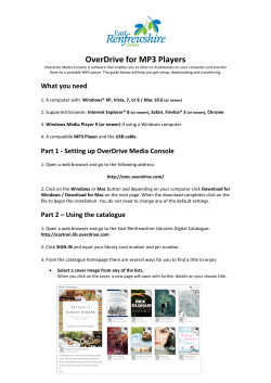 OverDrive for MP3 Players - East Renfrewshire Council