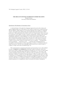 Nystrand, The Role of Context in Written Communication