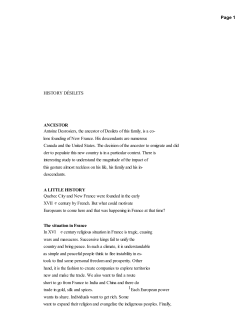 Hostory of the Desilets - By J