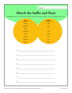 Match the Suffix and Root