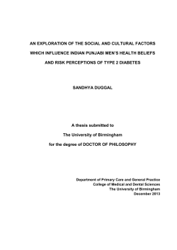 An exploration of the social and cultural factors which influence