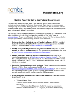 Getting Started Guide - North Carolina Military Business Center