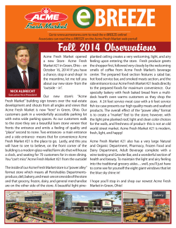 Fall 2014 Observations