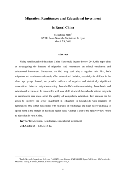 Migration, Remittances and Educational Investment in Rural China