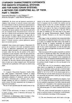 L Y APUNOV CHARACTERISTIC EXPONENTS FOR SMOOTH