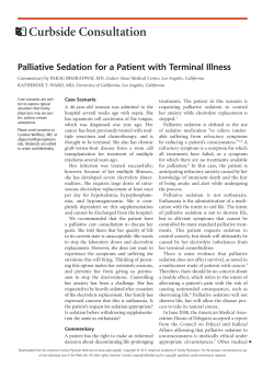 Palliative Sedation for a Patient with Terminal Illness