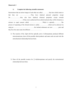 Homework 3 1 1) Complete the following scientific statements