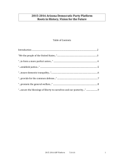 2015-2016 Arizona Democratic Party Platform Roots in History