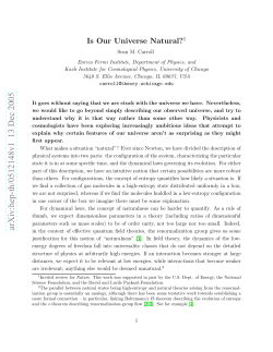 Is Our Universe Natural?