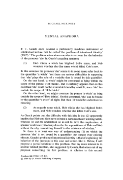 Mental anaphora - Wayne State University