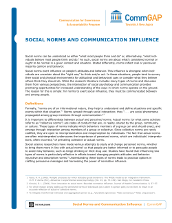 Social NormS aNd commuNicatioN iNflueNce