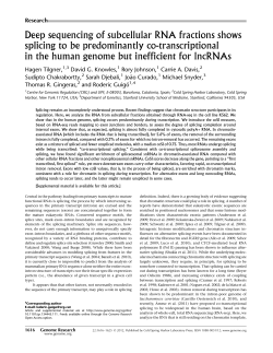 Deep sequencing of subcellular RNA fractions shows splicing