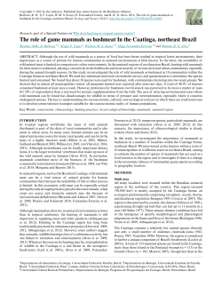 The role of game mammals as bushmeat In the Caatinga, northeast