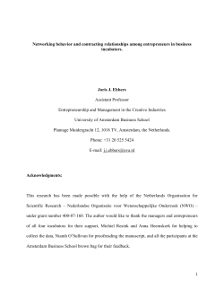 1 Networking behavior and contracting relationships