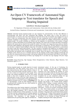An Open CV Framework of Automated Sign language to
