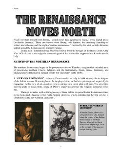 ARTISTS OF THE NORTHERN RENAISSANCE