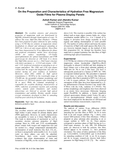 On the Preparation and Characteristics of Hydration