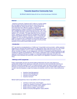 Towards Assertive Community Care