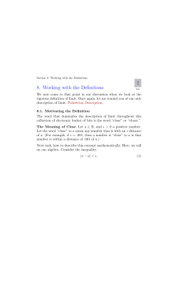 8. Working with the Definitions