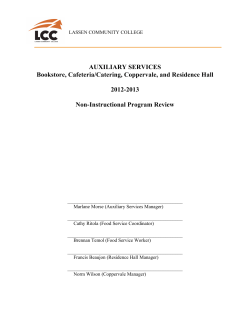AUXILIARY SERVICES Bookstore, Cafeteria/Catering, Coppervale