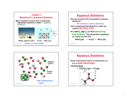 Aqueous Solutions Aqueous Solutions
