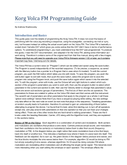 Korg Volca FM Programming Guide