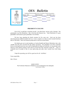 Issue Number 1 - Overholser Family Association