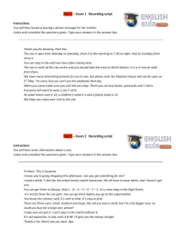 Part 5 &ndash; Exam 1 Recording script Part 5