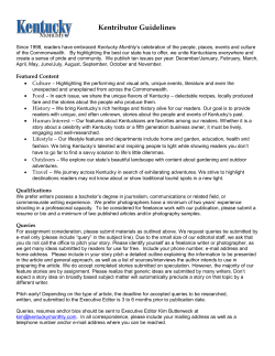 Kentributor Guidelines