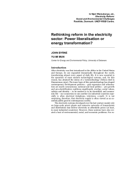 Rethinking reform in the electricity sector: Power liberalisation or