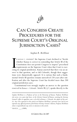 Can Congress Create Procedures for the Supreme Court`s Original
