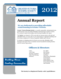 Annual Report - Greater Victoria Housing Society