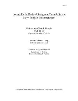 Losing Faith: Radical Religious Thought in the Early English