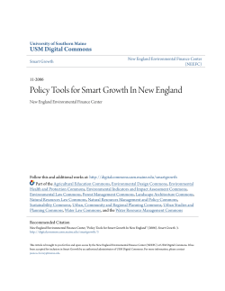 Policy Tools for Smart Growth In New England