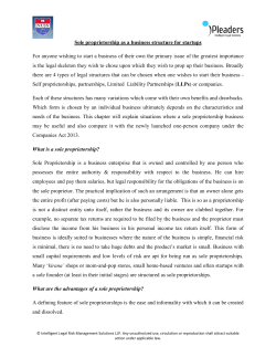 Sole proprietorship as a business structure for