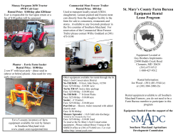 St. Mary`s County Farm Bureau Equipment Rental Lease Program