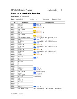 Roots of a Quadratic Equation