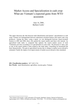 Market Access and Specialization in cash crop: What are Vietnam`s