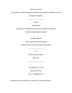 Race and Anomie - Digital Commons @ East Tennessee State