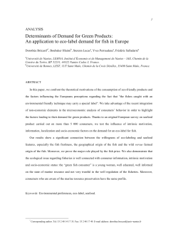 Determinants of Demand for Green Products: An application