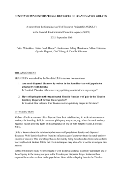 density-dependent dispersal distances of scandinavian wolves