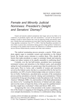 Female and Minority Judicial Nominees: President`s Delight and