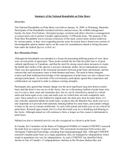 Summary of the National Roundtable on Polar Bears